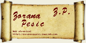 Zorana Pešić vizit kartica